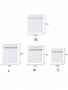 4个装灰色拉链封口网状洗衣袋，4种不同尺寸加厚洗衣袋，衣物保护洗衣袋，洗衣房必备配件，家庭必需洗衣袋