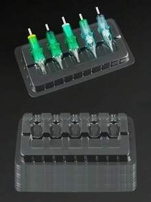 10/20/50pcs Disposable Tattoo Needle Stand, Keeping The Workbench And Integrated Needles Clean And Tidy, Suitable For Tattoo Artists And Beginners - Professional Tattoo Tools Help You Maintain Cleanliness And Neatness During Work. - Clear - View 5