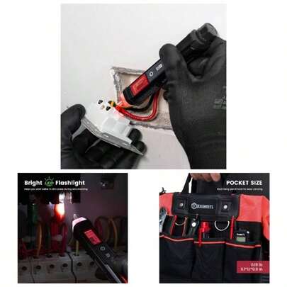 Voltage Tester/Non - Contact Voltage Tester With Signal Percentage, Dual Range AC 12V/70V - 1000V, Live/Null Wire Tester, Electrical Tester With LCD Display, Buzzer Alarm, Wire Breakpoint Finder