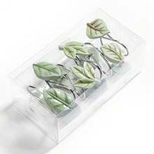 12PCS Leaves Shower Curtain Hooks, Green Plant Leaf Decorative Shower Curtain Hooks Metal Rustproof Cute Eucalyptus Shower Curtain Rings Bathroom Decoration Accessories{Inchcolor_nameinch:InchSagegreeninch} - 鼠尾草綠 - 查看 6