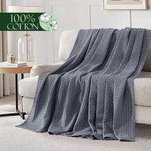 Elegant Comfort 1pc Soft Waffle Weave Throw Blanket , Lightweight Summer Blanket For Hot Sleepers, Full, Queen, King, Twin, And Twin XL Size Bed Breathable Cozy Warm Woven Textured Blankets For Couch, Bed, Sofa, Home Décor, Christmas Decorations Gifts, Cozy Winter Styles, Holiday Décor - 灰色 - 查看 5