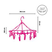 Gancho de ropa de secado de ropa con 16 clips, Gancho portátil para colgar, estante plegable para colgar, gancho giratorio de 360° para secar toallas, sujetadores - Azul - Ver 3