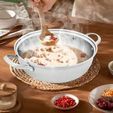Composite Steel& Stainless Steel Wok Frying Pan With Lid Stir-Frying Pan - Silver - View 2