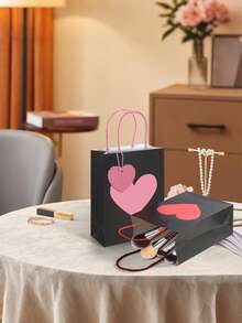 24个情人节心形礼品袋，带提手和心形标签，红色和粉色纸质礼品袋，适用于情人节、周年纪念日、婚礼和其他场合。（3个装 = 1个礼品袋 + 1根绳子 + 1张卡片） - 彩色 - 查看 7