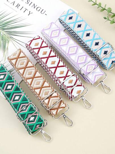 Túi hộp hai mặt họa tiết kim cương hai màu mới, chất liệu jacquard, có dây đeo điều chỉnh được (polyester), phụ kiện điện thoại.