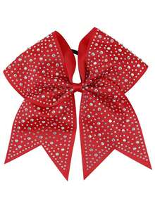 Coletero con lazo de animadora de 7 pulgadas, lazo con strass, adecuado para escuela, deportes, festivales, fiestas, celebraciones y uso diario