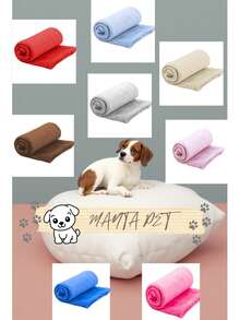 Set Of 5 Pet Blankets 80cm X 100cm Comfortable With Hemmed Finish - 黃色 - 查看 2
