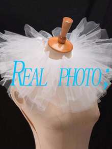 1 件黑色网状荷叶边可拆卸吸血鬼项圈，文艺复兴时期服装配饰 - 彩色 - 查看 10