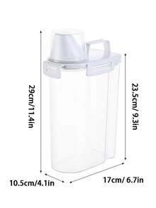 1pc Transparent Sealed Jar With Pouring Spout, Small Canister For Storing Grains & Cereals, Rice & Flour Moisture & Insect Proof Storage Container, Suitable For Home, Housewarming Gift - White - View 12