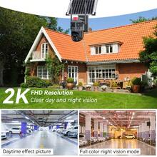 Telecamera di sorveglianza esterna a energia solare a 360° con triplo obiettivo, audio bidirezionale, grado di protezione IP65 (impermeabile), ideale per il monitoraggio di proprietà, laghetti, case e grandi tenute. - nero - Visualizzare 6