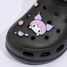 Miniso Sanion Kuromi 女款白色中厚鞋底 Crocs EVA 材质舒适耐磨日常出游新选择（1 件） - 黑色 - 查看 2