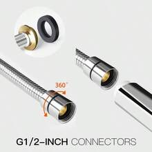 Hand Shower, Shower Head, Rain, Handheld, Large, Water-Saving, High Pressure, With 6 Jet Types - Shower Head + Hose - View 6