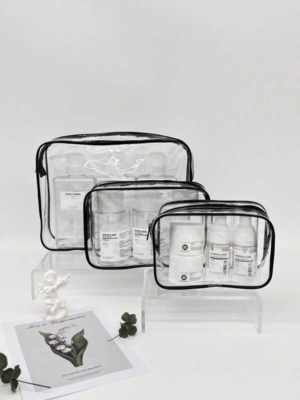 Bolsa de aseo impermeable para viajes - Cremallera resistente e interior espacioso, contiene cosméticos, champú y cuidado de la piel, adecuado para viajes de negocios y escapadas de fin de semana