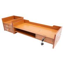 Wood Computer Monitor Stand With Lock Computer Laptop PC Stand Desk Organizer For Office/Study, Space-Saving Monitor Riser With Phone Holder, Easy Installation - View 10