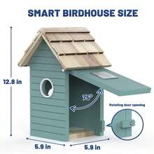 LapEasy Smart Bird Houses For Outside With Camera, Bird House Kit, Hummingbird House, 3MP HD Photos, Inside 2.4G-Wi-Fi, Blue - Blue - View 2