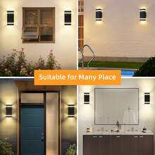 CANMEIJIA GU10 LED Garage Light, Outdoor Wall Lamp, Entrance Porch Light, Floodlight, Acrylic Pillar Design, Decorative Courtyard Light, Indoor Wall Lamp, Available With Motion Sensor Or Light Sensor, IP65 Waterproof, Suitable For Outdoor Patio/Stairs/Street/Indoor/Garden/Living Room/Bathroom/Kitchen/Bedroom/Hallway/Interior Wall/Exterior Wall - 彩色 - 查看 5