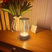 Lampada minimalista da comodino senza fili, lampada da tavolo ricaricabile moderna con 3 livelli di intensità regolabile, adatta per ufficio/soggiorno/cucina/camera da letto/cena di coppia/scrivania/caffè/ristorante/terrazza, lampada da comodino, lampade da terra per il soggiorno, lampade da camera da letto per il comodino, lampada per la camera da letto