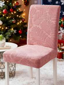 1pc Jacquard Solid Color Elastic Chair Cover, Suitable For Living Room, Dining Room, Home Use, All Seasons