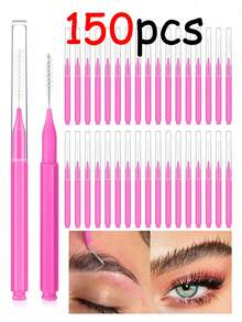 Bộ 200 cọ kẻ lông mày siêu nhỏ có nắp đậy, thích hợp để tạo hình lông mày, chải lông mi, kẻ lông mày, nâng và nhuộm lông mày & lông mi, lược chải lông mày & lông mi, cọ kẻ lông mày, cọ tán phấn mắt. - Màu Hồng Tươi - Xem 13