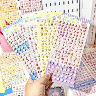 Cute Mini 3D Stickers Cartoon Soft Plush Adorable Foam Stickers Bubble Texture Stickers For DIY Phone Case Decoration
