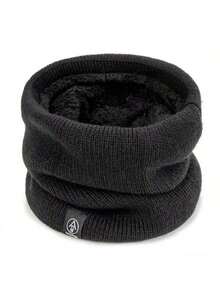 1pc Elegant Solid Color Polyester Scarf, Unisex Outdoor Warm Thermal Lined Neck Gaiter, Winter Knitted Neck Warmer Face Mask For Men And Women, Versatile - With Thermal Lined - Stretchable Knit Neck Warmer - For Outdoor Use - 80% Polyester 20% Elastane - Machine Washable (Inner Fleece Color May Vary Slightly From Image) - Multicolor - View 12