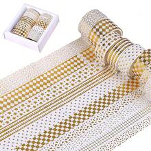 12 Rollos de Cinta Washi de Navidad, Patrón de Elementos Navideños,Papel de Aluminio Dorado,Cinta Decorativa para Albumes de Recortes, Diario,Regalos de Navidad (Rojo y Negro-Caja Blanca!) - Rojo y negro - Ver 9