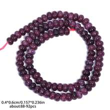 1 خيط من الخرز الطبيعي من الطورمالين والياقوت والعقيق 4x6 مم للأساور والقلائد وصنع المجوهرات DIY والاكسسوارات اليدوية - متعدد الألوان - مشاهدة 11