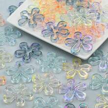 10/20pcs Colorful Cute Large Plum Blossom Pendant Beads, Multicolor Pendant Beads With Holes, Suitable For DIY Hair Accessories, Phone Case, Bracelet Decorations