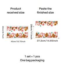 Decoraciones adhesivas para ventanas con hombres de jengibre, bastones de caramelo y dulces navideños - Decoraciones navideñas para el hogar, decoración de ventanas navideñas | Pegatinas navideñas vibrantes | Pegatinas autoadhesivas, decoraciones navideñas de jengibre