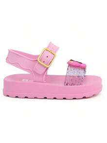 Glitter Crystal Children's Papete Sandal For Girls, Super Soft And Comfortable - 粉色 - 查看 4