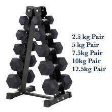 Shark Power Gear Hex Dumbbell (2.5kg-12.5kg) 5 Pairs Set With A5 Rack - Hex Dumbbell (2.5kg-12.5kg) 5 Pairs Set with A5 Rack - View 7