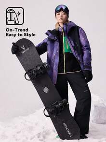 VECTOR MOTION Strider 3L 加厚连帽滑雪服，男女通用，弹力面料，防风，保暖，耐用，透气，适用于单板/双板滑雪冬季运动 - 紫色 - 查看 6
