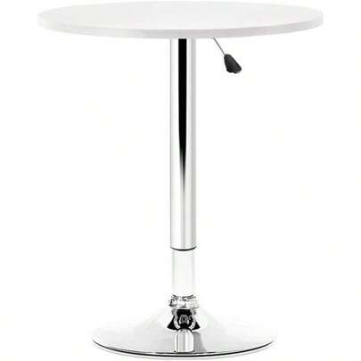 Bar Table Tables Kitchen Swivel Gas Lift Outdoor Round Metal White