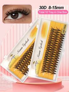 10 cajas pestañas postizas finas esponjosas,lifting de pestaña, boda, maquillaje de mujer, accesorios, belleza, accesorios para niña, personalizado, viaje, resistente al agua, ideal para principiantes ,2 tipos de pestañas postizas (20D, 30D), 8-15mm, adecuado tanto para principiantes como para maquilladores profesionales - D - Ver 14