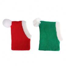 1 pieza Sombrero de Navidad para gato y perro, accesorio cálido de 360 grados para perros, accesorio para gatos, sombrero de gato, estilo de festival de Año Nuevo, accesorio para mascotas, disfraz para gatos, perros y conejos en otoño e invierno