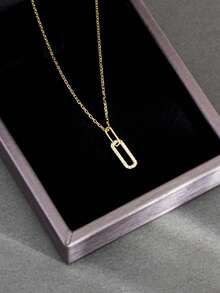 1 pieza Collar geométrico hueco minimalista para mujer, para uso diario