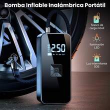 Kit de 9 Compresor de Aire Portátil con Bolsa,Inflador de Llantas,150PSI 60W de Alta Potencia con LED Pantalla,Bomba de Neumáticos de Coche 12 V, para Bicicleta, Auto, Moto y Balone - 1 - Ver 3