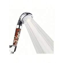 High Pressure Shower Head, Ionic Filter Showerhead With 3 Setting, Water Saving And Stone Filter Beads Handheld Shower  (No Hose) - Black and White - View 3