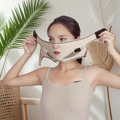 Breathable Ultra-Thin V-Line Lifting Mask For Women And Men - Reusable Brown Beauty Bandage, V-Line Shaping, Light Coffee Color Care Tool For Jawline Definition And Contouring, Comfortable And Durable Design, Facial Lifting Device, Elegant Beauty Accessories, High-Quality Material, Facial Lifting Bandage, Women's Facial Bandage, Chin Bandage, Facial Lifting Tape, Facial Shaping Device, Jawline Shaping Device