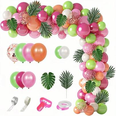 Globos de Cumpleaños, 117Pzs Globos Tropicales, Guirnalda de Globos con 6 Hojas de Palma, Pool Party Dration, Draciones de Cumpleanos Fiesta Hawaiana, Ballons para Temática Tropical,25586322