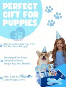 Puppy Toys, Multi-Piece Puppy Teething Toy Set, Cute Pink Puppy Toy Series, Puppy Teething Toys, Soft Small Dog Interactive Chew Toys, Various Styles Available - Multicolor - View 10