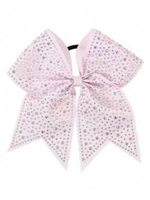 Coletero con lazo de animadora de 7 pulgadas, lazo con strass, adecuado para escuela, deportes, festivales, fiestas, celebraciones y uso diario