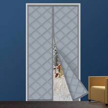 Magnetic Thermal Insulated Door Curtain, 36x81 Wind Cold Proof, Pet Friendly, Suitable - Conditioned Heated Rooms, Gray - Grey - View 2