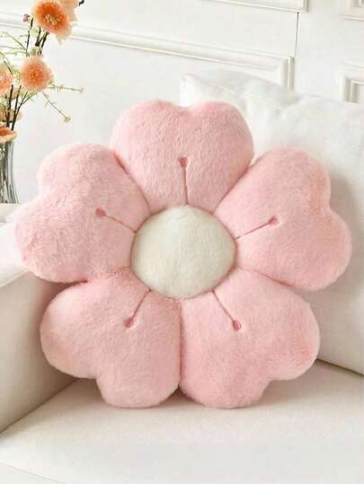 1pc Floral Decorative Pillow, Daisy Shaped Cushion Bed, Sofa, Bedroom Decor, Home Decor, Lovely Family And Friends, Spring