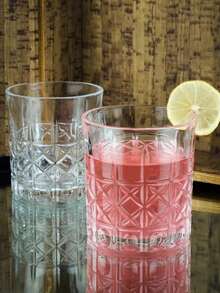 Juego D Vasos Cristal Bebidas Cocina Labrado Diseño Elegante Transparentes - transparente - Ver 4