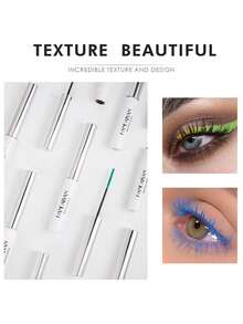 HANDAIYAN 5ml Waterproof Lengthening & Volumizing Colored Mascara, Suitable For Halloween, Christmas, Birthdays, Valentine's Day, Parties. Best Color Choice, Makeup, Face Painting, Cosmetics, For Women, Suitable For Winter/Spring - 黑色 - 查看 4