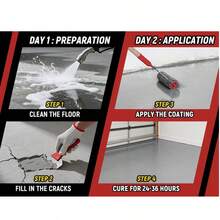 Professional Epoxy Floor Paint Kit (1 Gallon) - Acrylic Concrete Coating For Garages & Basements | Single Component Formula | Scratch Resistant & Low VOC | Ready-To-Use - Dark Grey - View 8