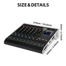 Professional DJ Audio Mixer, 6-Channel Sound Mixing Board With 99 DSP Effects, Wireless, 48V Phantom Power, Vocal Removal, For Live Streaming And Recording - US A Type Plug(110-127V) - View 11