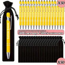 1/2/6/12/24/50支装定制奢华柔软触感圆形圆珠笔，配黑色笔盒 - 个性化书写工具，适合印制姓名和公司网站，是送给男士、周年纪念日、圣诞节、生日、毕业季的完美礼物。 - 彩色 - 查看 8