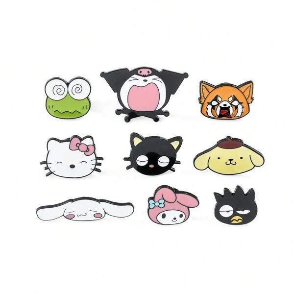 Anime Sanrio Kitty Cat email Pin desen animat figura Cinnamoroll Kuromi metal insigna broșă jacheta blugi rever Pin Kawaii bijuterii
